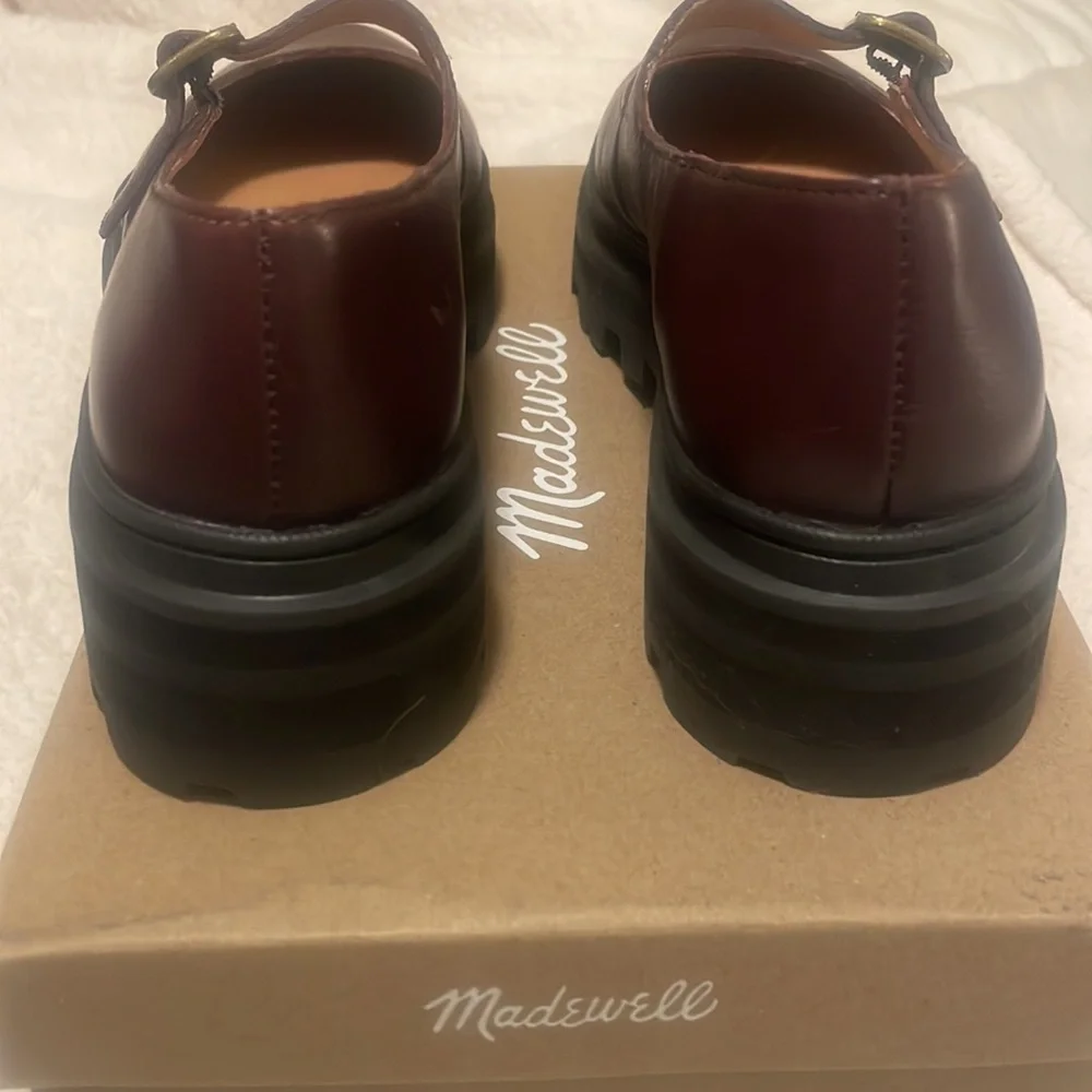 Madewell Freya Platform Chunky Lugsole Mary Janes in Dark Cabernet - Picture 7 of 11